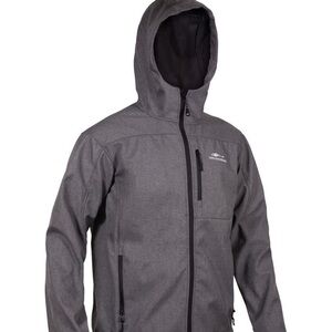 Grundens Midway Hooded Men's Gray Hooded Softshell Windbreaker